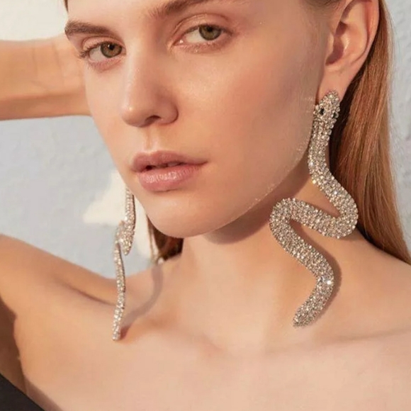 Jewelry - 🎀Georgous Large Sparkling Snake Shape Earr